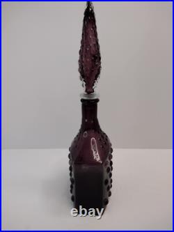 Vintage Amethyst Hand blown Genie Decanter