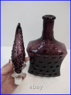 Vintage Amethyst Hand blown Genie Decanter
