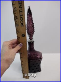 Vintage Amethyst Hand blown Genie Decanter