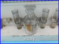 Vintage Ammonia Saturation Testing Kit Glass Bottle Decanter w 5 Vials in Case