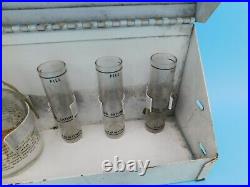 Vintage Ammonia Saturation Testing Kit Glass Bottle Decanter w 5 Vials in Case