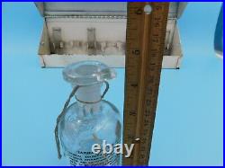 Vintage Ammonia Saturation Testing Kit Glass Bottle Decanter w 5 Vials in Case