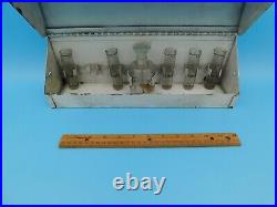 Vintage Ammonia Saturation Testing Kit Glass Bottle Decanter w 5 Vials in Case