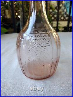Vintage Anchor Hocking Mayfair Pink Depression Glass Decanter