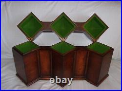 Vintage Angled Wooden/ Brass Triple Glass Decanter Set (Bernadetti)
