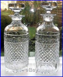 Vintage Anglo Irish Cut Crystal Glass Decanter Pair Vintage Anglo Irish Cut Crystal Glass Decanter Pair