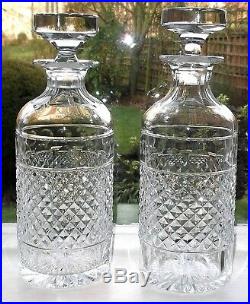 Vintage Anglo Irish Cut Crystal Glass Decanter Pair