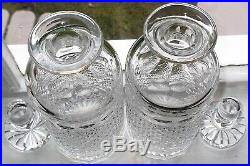 Vintage Anglo Irish Cut Crystal Glass Decanter Pair Vintage Anglo Irish Cut Crystal Glass Decanter Pair