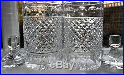 Vintage Anglo Irish Cut Crystal Glass Decanter Pair