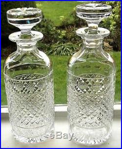 Vintage Anglo Irish Cut Crystal Glass Decanter Pair Vintage Anglo Irish Cut Crystal Glass Decanter Pair