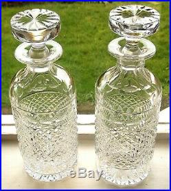 Vintage Anglo Irish Cut Crystal Glass Decanter Pair Vintage Anglo Irish Cut Crystal Glass Decanter Pair