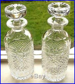 Vintage Anglo Irish Cut Crystal Glass Decanter Pair