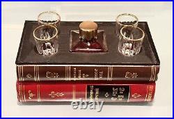 Vintage Antique 5th Avenue Accessories Hidden Liquor Bar Decanter Glasses Books