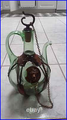 Vintage Antique Wine Bottle bottle with Handle from italy