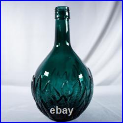 Vintage Aqua Green Gothic Leafs Crawling Out Decanter Bottle