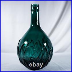 Vintage Aqua Green Gothic Leafs Crawling Out Decanter Bottle