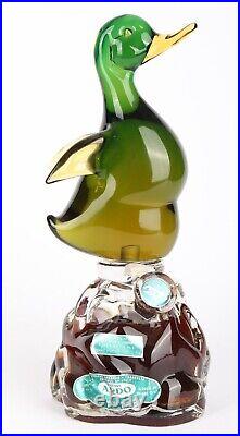 Vintage Archimede Seguso Murano Luxardo Decanter Art Glass Duck Bottle