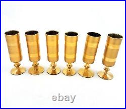 Vintage Ardalt Italy Gilded Gold Glass Decanter 6 Glass Set Collectible Barware