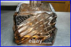 Vintage Art Deco Cut Glass Liquor Decanter / Carafe Set