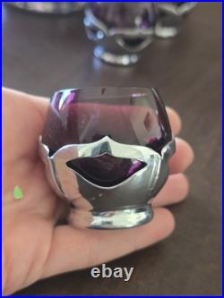 Vintage Art Deco Farber Brothers amethyst glass decanter set no. 87496 1924011