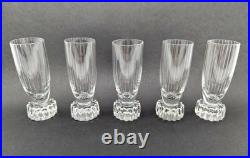 Vintage Art Deco Machine Age Cut Glass Decanter Set with Five Cordial Glasses
