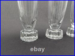 Vintage Art Deco Machine Age Cut Glass Decanter Set with Five Cordial Glasses
