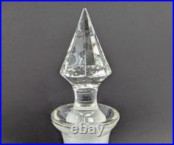 Vintage Art Deco Machine Age Cut Glass Decanter Set with Five Cordial Glasses