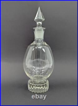 Vintage Art Deco Machine Age Cut Glass Decanter Set with Five Cordial Glasses