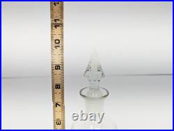 Vintage Art Deco Machine Age Cut Glass Decanter Set with Five Cordial Glasses