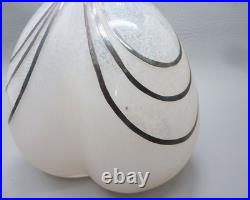 Vintage Art Deco Satin Glass Decanter with Silver Overlay Accents 9.5 Tall