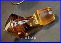 Vintage Art Glass Decanter Set with Gold Floral Etching, 5-Piece Ensemble