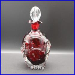Vintage Aseda Bo Borgstrom Sweden Ruby Red Art Glass Decanter MCM