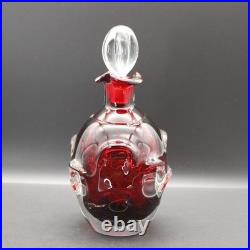 Vintage Aseda Bo Borgstrom Sweden Ruby Red Art Glass Decanter MCM