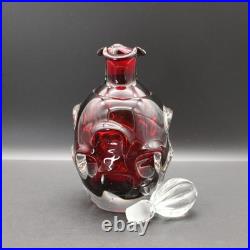 Vintage Aseda Bo Borgstrom Sweden Ruby Red Art Glass Decanter MCM