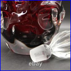 Vintage Aseda Bo Borgstrom Sweden Ruby Red Art Glass Decanter MCM