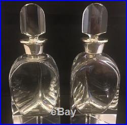 Vintage Asprey Crystal Decanter Sterling Collar Deco & Fabulous 2 Available