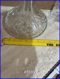 Vintage Atlantis Portugal Crystal Decanter 4 Whiskey Glasses 5 Pc Bar Set