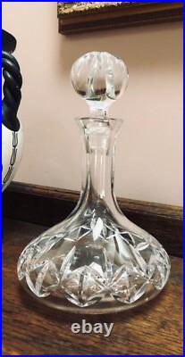 Vintage/Atq. Lead Crystal Decanter w Stopper Alcohol Cut Glass Carafe With Lid