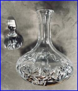 Vintage/Atq. Lead Crystal Decanter w Stopper Alcohol Cut Glass Carafe With Lid