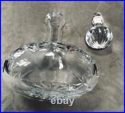 Vintage/Atq. Lead Crystal Decanter w Stopper Alcohol Cut Glass Carafe With Lid
