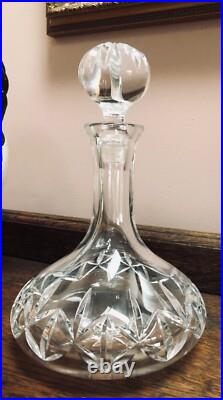Vintage/Atq. Lead Crystal Decanter w Stopper Alcohol Cut Glass Carafe With Lid