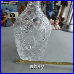 Vintage BEYER West German Unusual Tall Crystal Glass Decanter & Stopper Rare