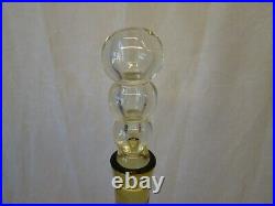 Vintage BLENKO ART GLASS 20.25 T DECANTER Amber Gold Bubble Clear Stopper Retro
