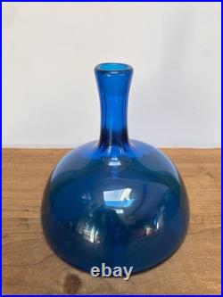 Vintage BLENKO Glass Ships Decanter 6629 JOEL MYERS Blue 12