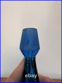 Vintage BLENKO Glass Ships Decanter 6629 JOEL MYERS Blue 12
