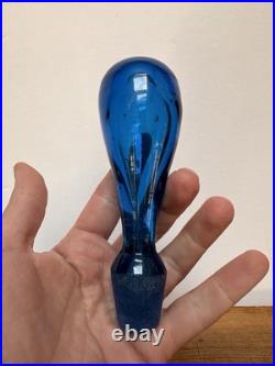Vintage BLENKO Glass Ships Decanter 6629 JOEL MYERS Blue 12