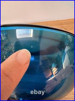 Vintage BLENKO Glass Ships Decanter 6629 JOEL MYERS Blue 12