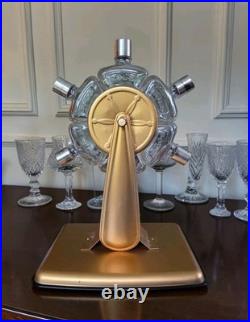 Vintage BOLS Revolving 6 Decanter Liquor Carousel MCM Bar Set Made in France