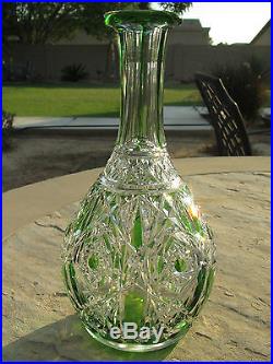 Vintage Baccarat Crystal Emerald Green Lagny Decanter and Port Wine Glasses RARE