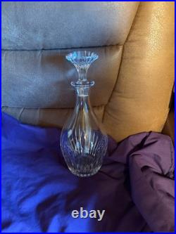 Vintage Baccarat French Crystal Decanter w Stopper Signed Etched Cut Glass